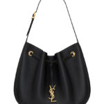 Saint Laurent Paris Vii Small Hobo In Grained Leather Black
